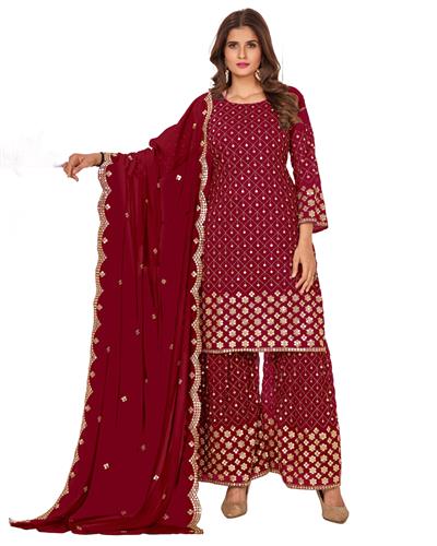 Gulaboo Present Fc 5609 Embroidery Work Plazoo Suit 