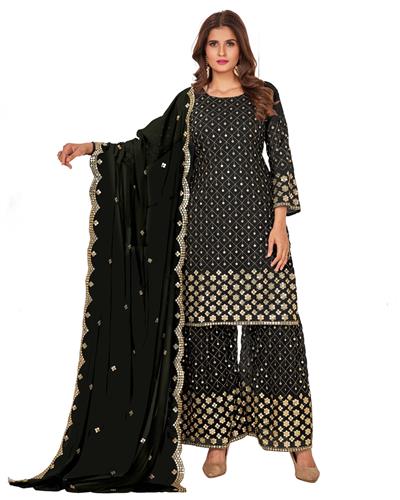 Gulaboo Present Fc 5609 Embroidery Work Plazoo Suit 