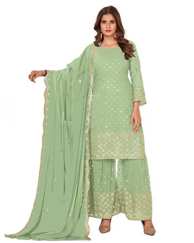Gulaboo Present Fc 5609 Embroidery Work Plazoo Suit 