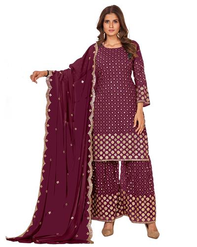 Gulaboo Present Fc 5609 Embroidery Work Plazoo Suit 