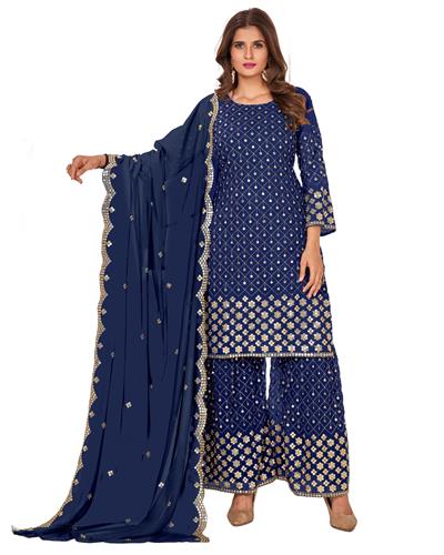 Gulaboo Present Fc 5609 Embroidery Work Plazoo Suit 