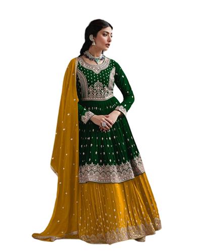 Gulaboo Present Radhika 9432  Embroidery Work Lahengha Suit