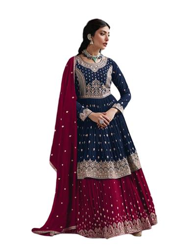 Gulaboo Present Radhika 9432  Embroidery Work Lahengha Suit