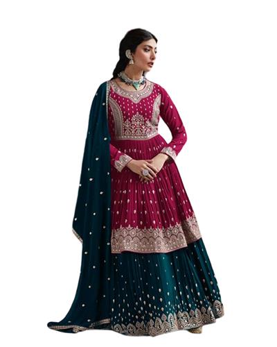 Gulaboo Present Radhika 9432  Embroidery Work Lahengha Suit