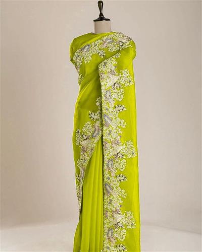 PURE SOFT ZIMMY CHOO SILK FABRIC ON BEAUTIFUL C-PALLU EMBROIDERY SEQUENCES, CODING AND MULTI COLOR T