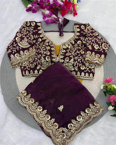 PURE SOFT FANDY SATIN SILK FABRIC ON BEAUTIFUL C-PALLU EMBROIDERY SEQUENCES AND CODING WORK WITH CUT